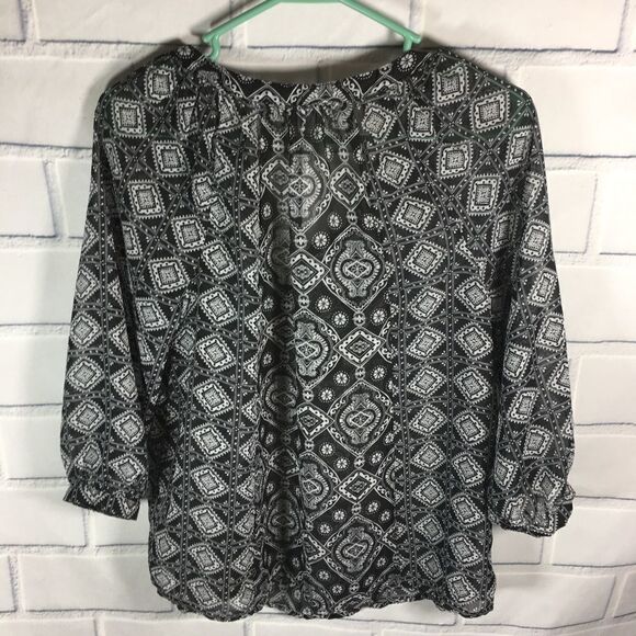 Old Navy Women's Size S Black White Semi Sheer - Picture 2 of 4